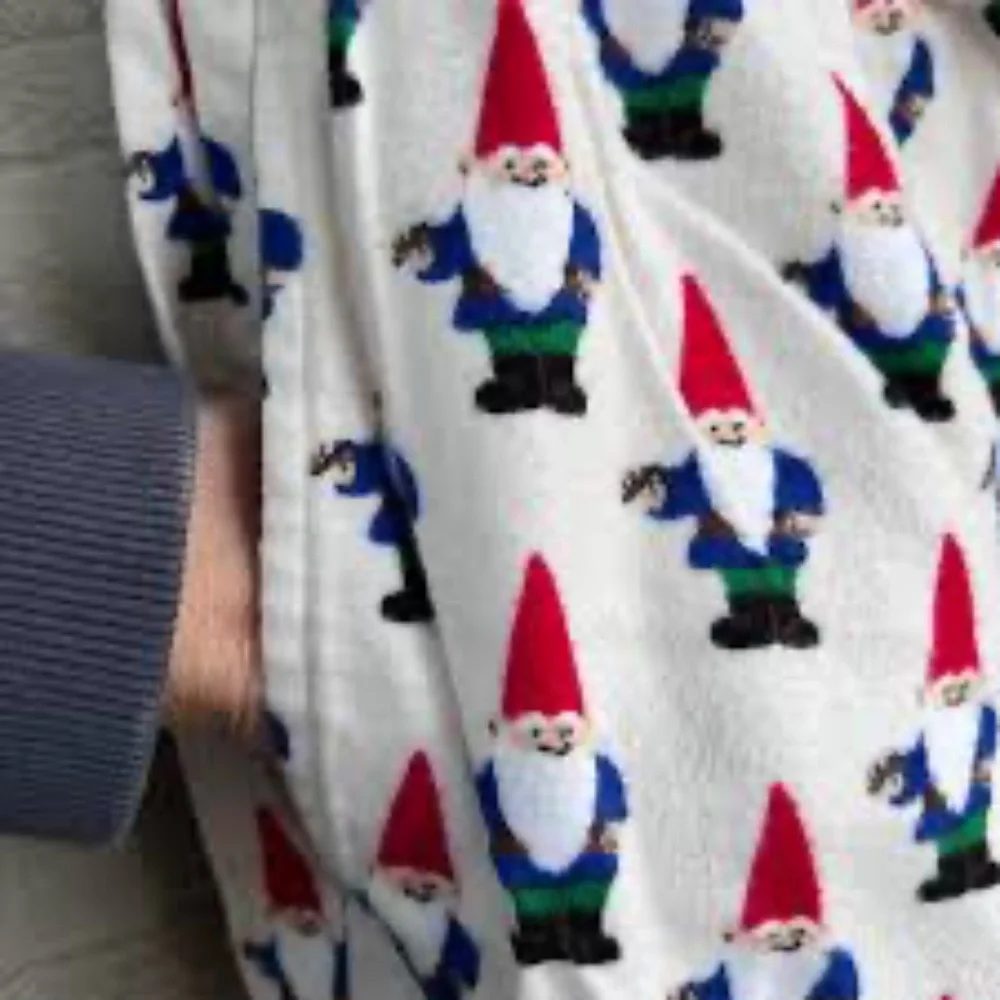 Hanna Andersson Gnome Ruffle Flannel Nightgown Sz 150‎ (12) Rare Find!